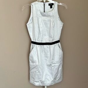 Aqua Sleeveless Knee-length Metallic Dress